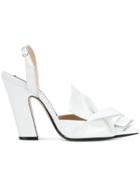 No21 Abstract Bow Slingback Pumps - White