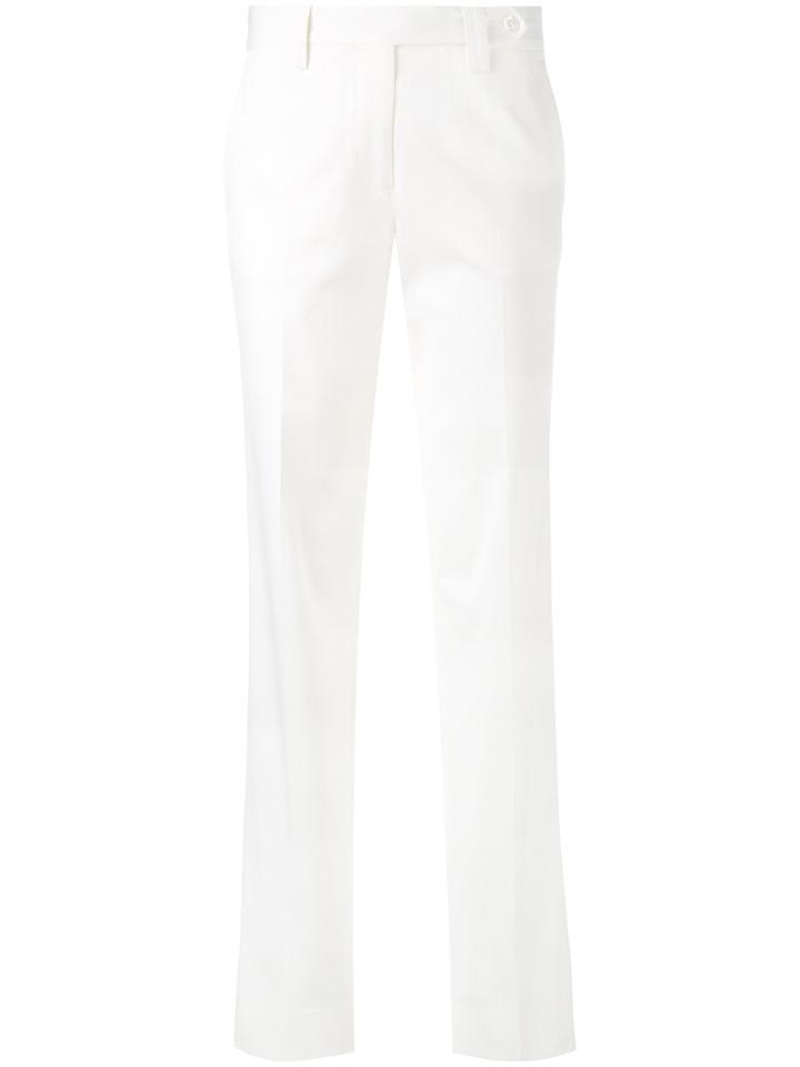 Kiton - High Waisted Straight Trousers - Women - Cotton/spandex/elastane - 48, Nude/neutrals, Cotton/spandex/elastane
