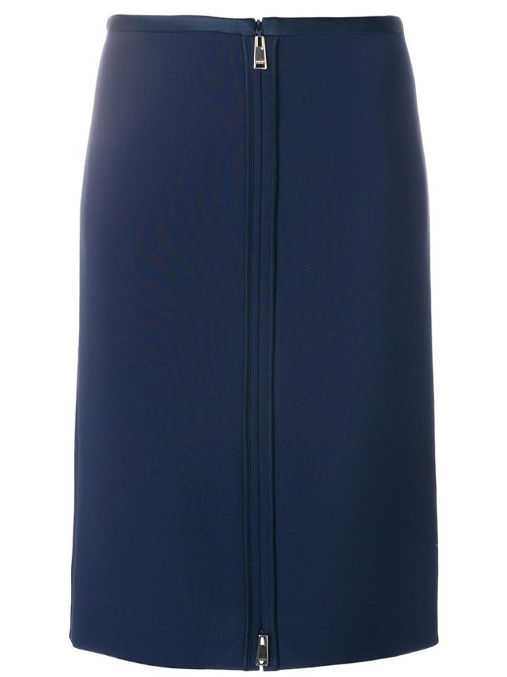 Versace Zip Pencil Skirt - Blue