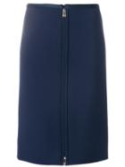 Versace Zip Pencil Skirt - Blue