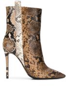 The Seller Pointed Snakeskin Effect Boots - Brown