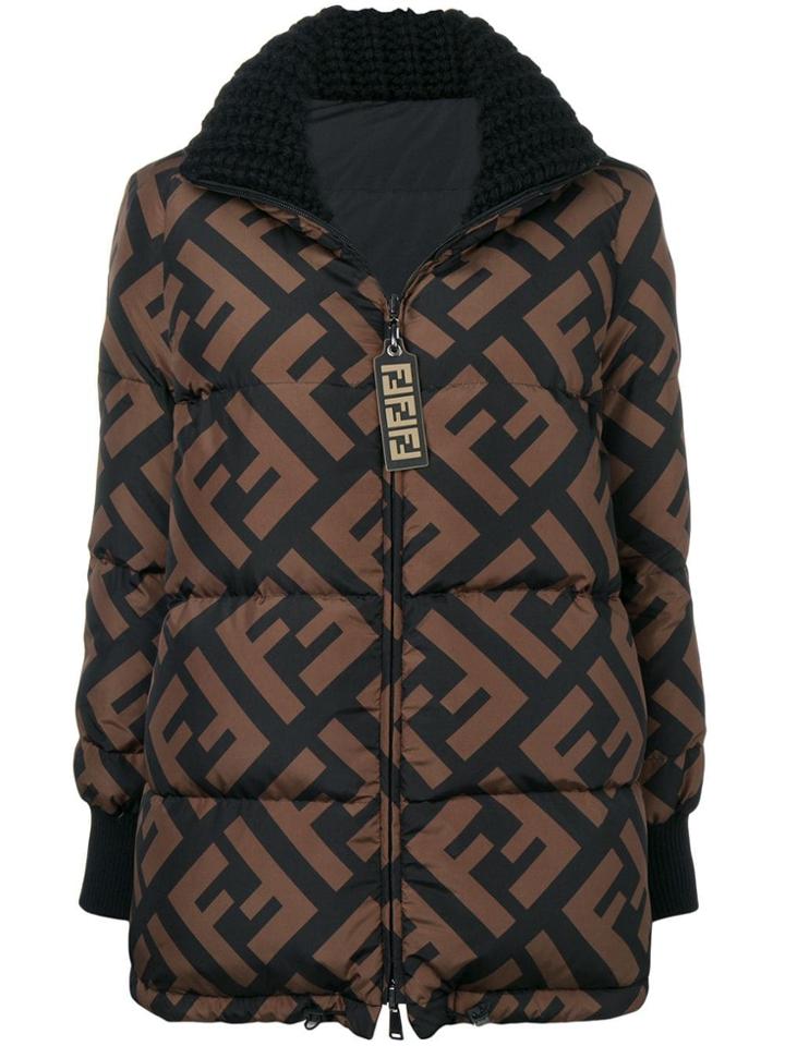 Fendi Ff Logo Puffer Jacket - Black