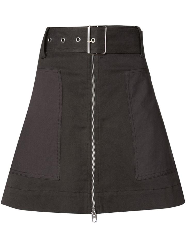 Proenza Schouler Pswl Belted Zip Skirt - Black