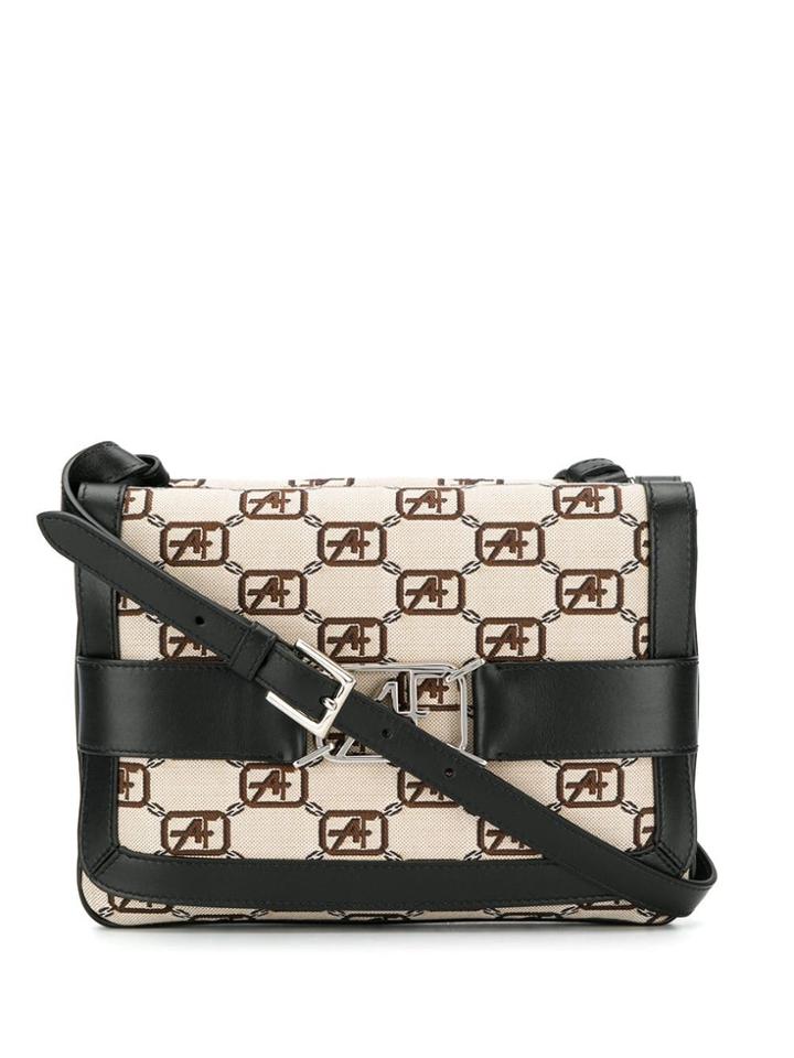 Alberta Ferretti Logo Crossbody Bag - Neutrals