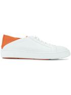 Santoni Lace-up Sneakers With Socks - White