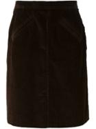 Yves Saint Laurent Vintage Corduroy Skirt, Women's, Size: 42, Brown
