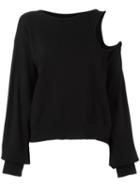 Unravel Project Cut-off Detailing Sweatshirt, Women's, Size: Medium, Black, Cotton
