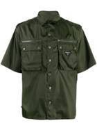 Prada Nylon Military Shirt - Green