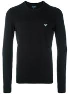 Armani Jeans Crew Neck Jumper, Men's, Size: Xxl, Black, Polyamide/viscose