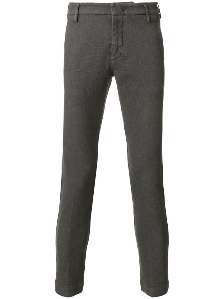 Entre Amis Slim-fit Ankle Grazer Trousers - Grey