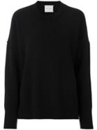 Fine Edge Ribbed Sleeve Jumper - Black