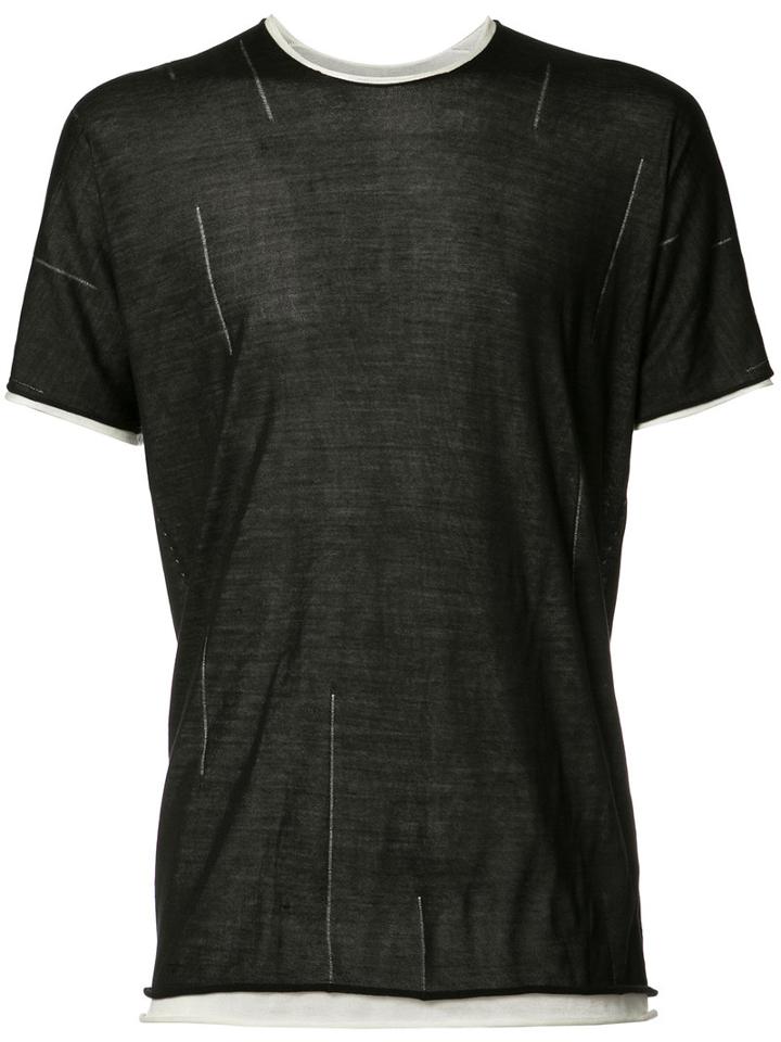 Label Under Construction Layered T-shirt, Men's, Size: Small, Black, Silk