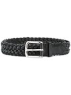 Polo Ralph Lauren Interlaced Leather Belt, Men's, Size: 105, Black, Leather