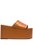Simon Miller Camel Brown Blackout 110 Leather Flatform Sandals