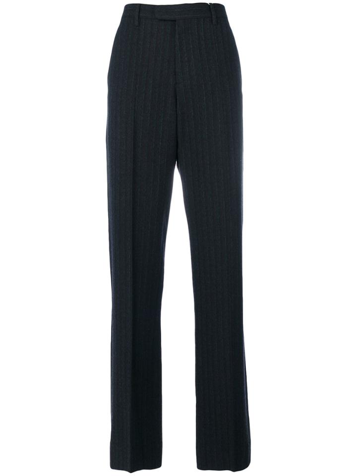 Maison Margiela Pinstripe Tailored Trousers - Blue