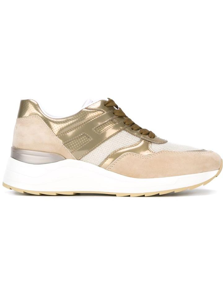 Hogan Rebel Metallic Panelled Sneakers