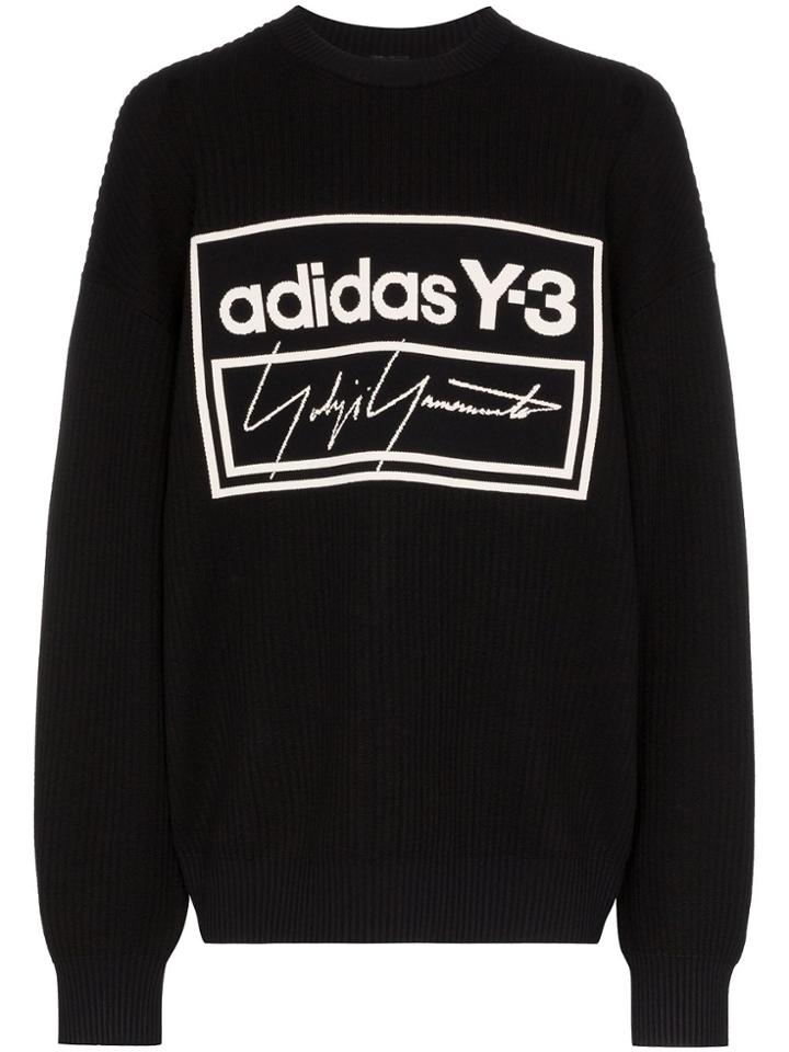 Y-3 Oversized Logo Tech Knit Jumper - Black