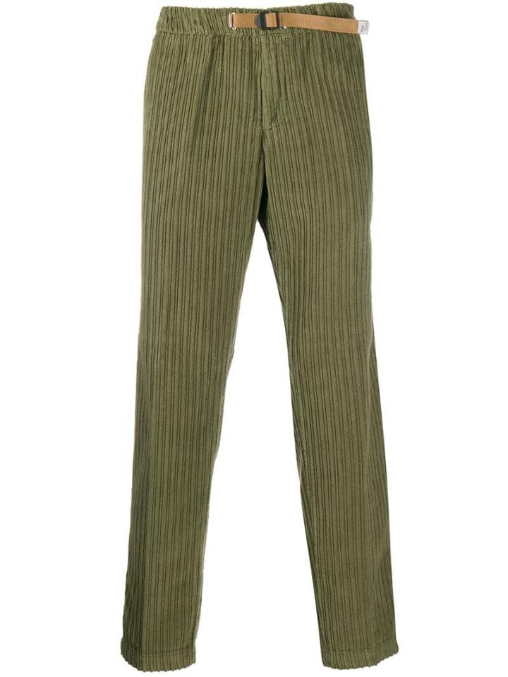 White Sand Corduroy Straight-leg Trousers - Green