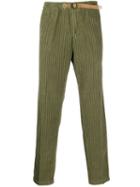 White Sand Corduroy Straight-leg Trousers - Green