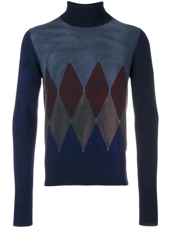 Ballantyne Argyle Knit Sweater - Blue