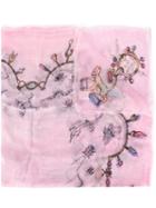 Faliero Sarti Print Frayed Hem Scarf - Pink