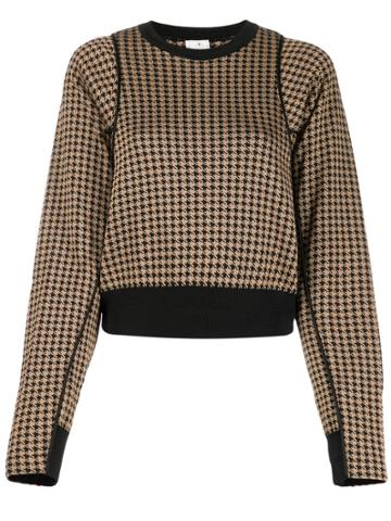 Comme Des Garçons Noir Kei Ninomiya Houndstooth-print Cropped Jumper -
