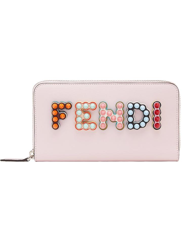 Fendi Studded Zip Purse - Pink & Purple