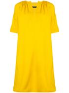 Derek Lam Short Sleeve Day Dress With Shoulder Pleats - Yellow &