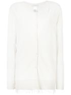 Le Tricot Perugia Fringed Hem Cardigan - Nude & Neutrals