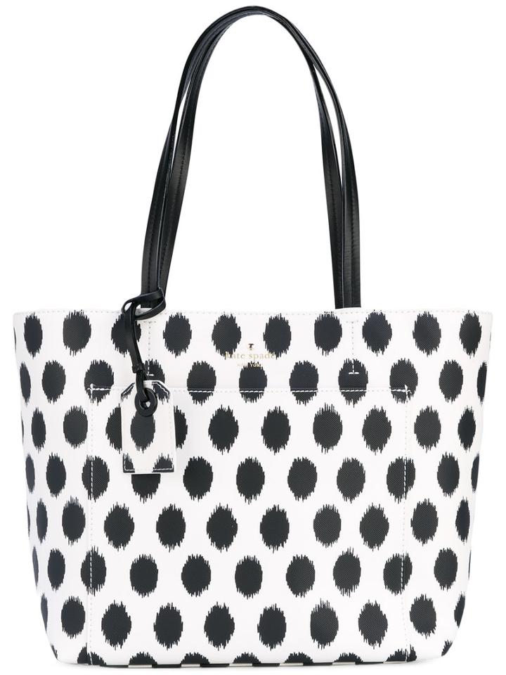 Kate Spade - Polka Dot Print Tote - Women - Leather/pvc - One Size, White, Leather/pvc