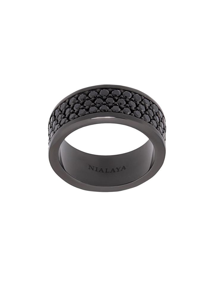 Nialaya Jewelry Trio-row Ring - Black