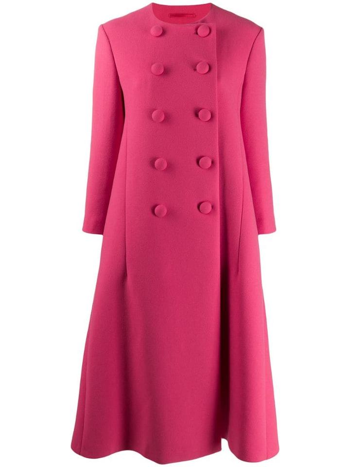 Gucci Double Breasted Flared Coat - Pink