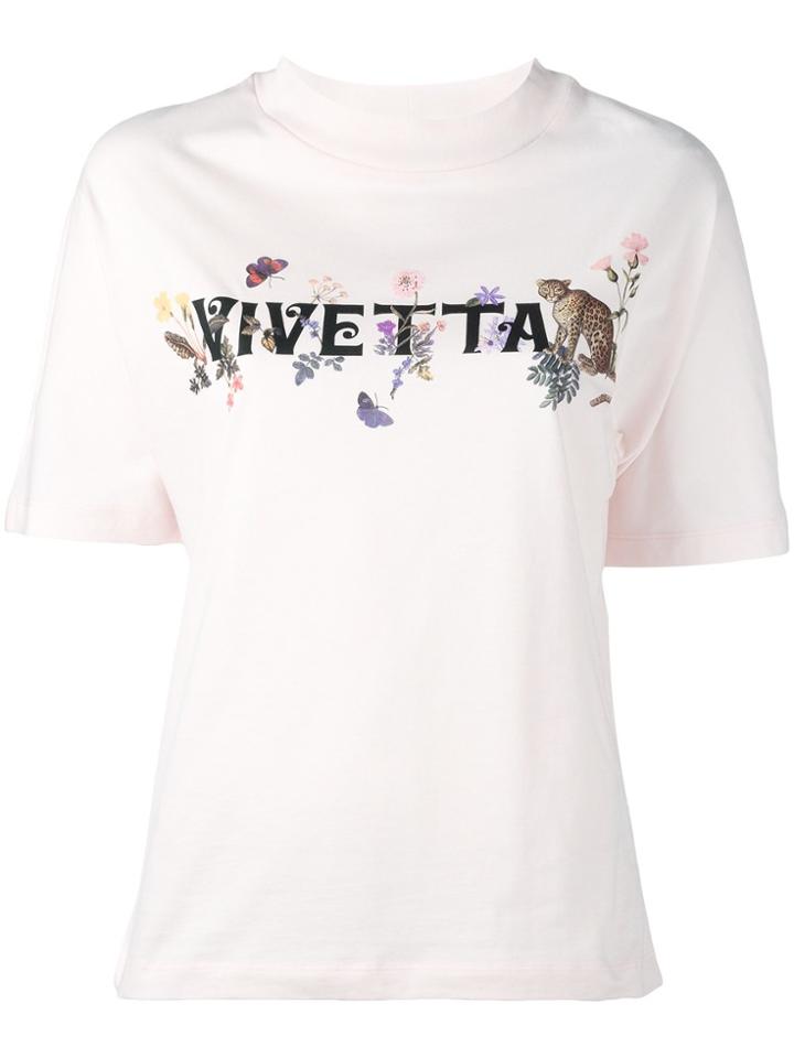 Vivetta Logo Print T-shirt - Pink & Purple