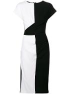Talbot Runhof Bi-colour Fitted Dress - White