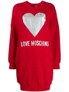 Love Moschino Foil Logo Jumper Dress - Red