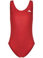 Kappa Logo Print Swimsuit - Red