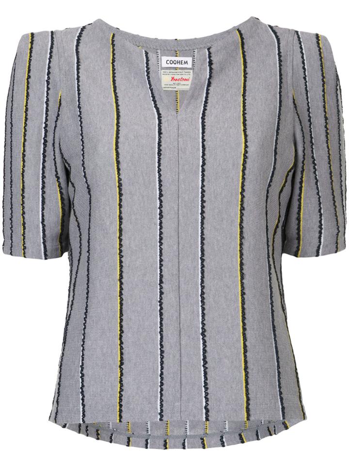 Coohem Stripe Tweed Pullover - Grey
