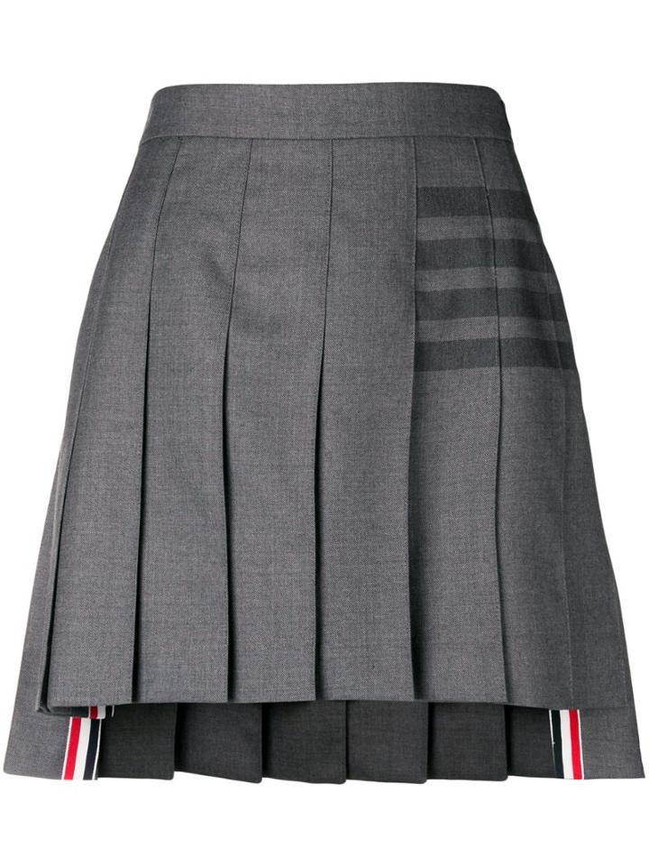 Thom Browne 4-bar Pleated Mini Skirt - Grey