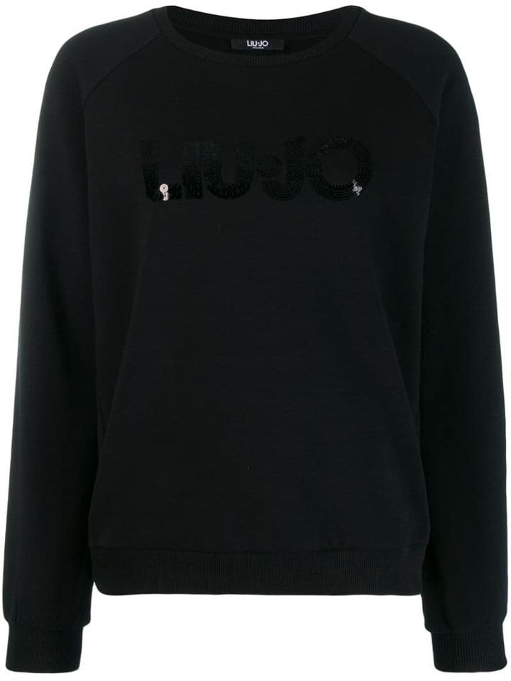 Liu Jo Sequin Logo Sweatshirt - Black