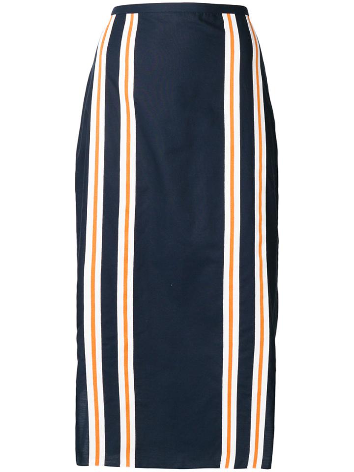 Kenzo Gathered Ribbon Hem Skirt - Blue