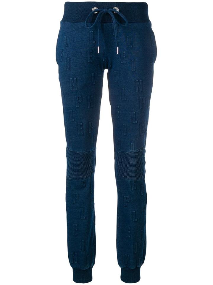 Philipp Plein Raised Logo Track Pants - Blue