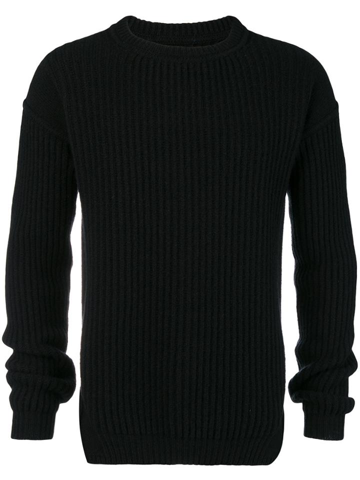 Rick Owens Round Neck Knit Jumper - Black