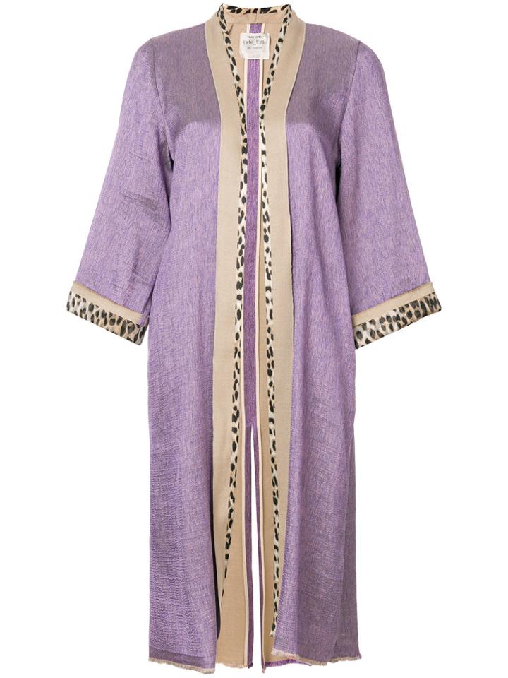 Forte Forte Leopard Trim Coat - Pink & Purple