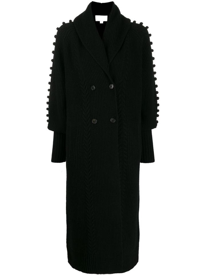 Temperley London Chrissie Cable-knit Cardi-coat - Black