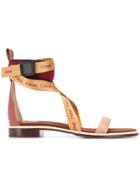Chloé Branded Strap Sandals - Brown