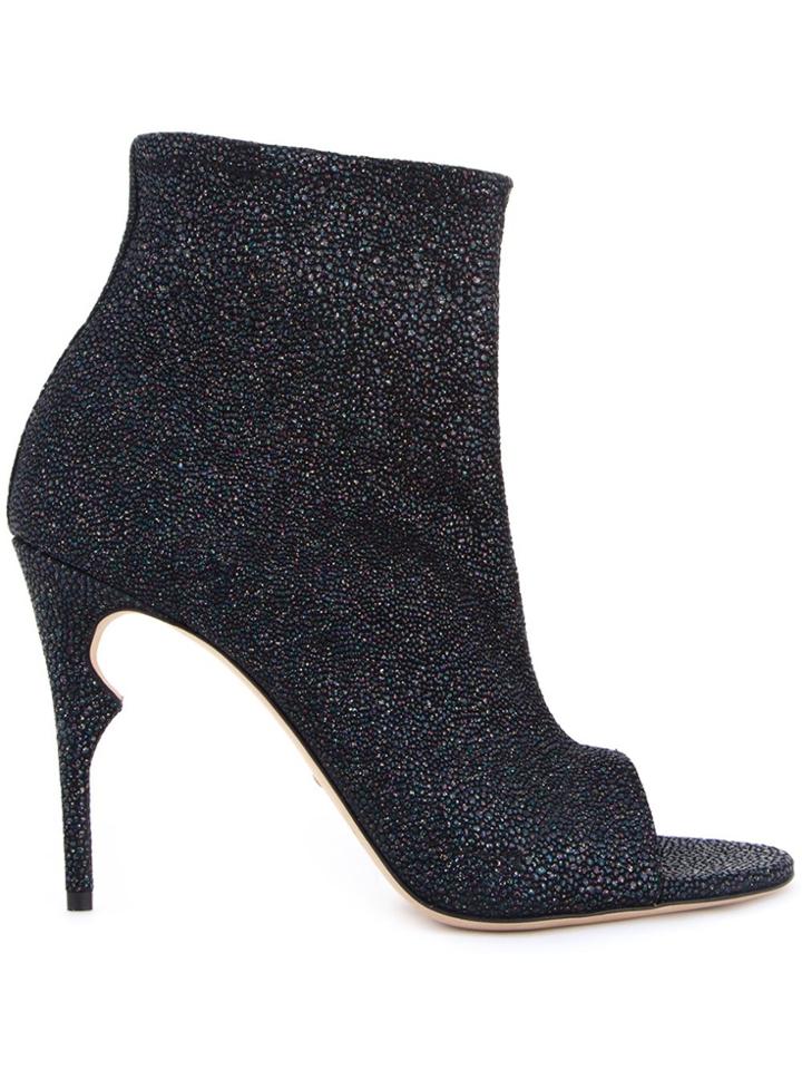 Jerome Rousseau 'clothilde' Peep Toe Boots - Black