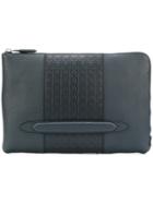 Salvatore Ferragamo Gancio Embossed Clutch Bag - Blue