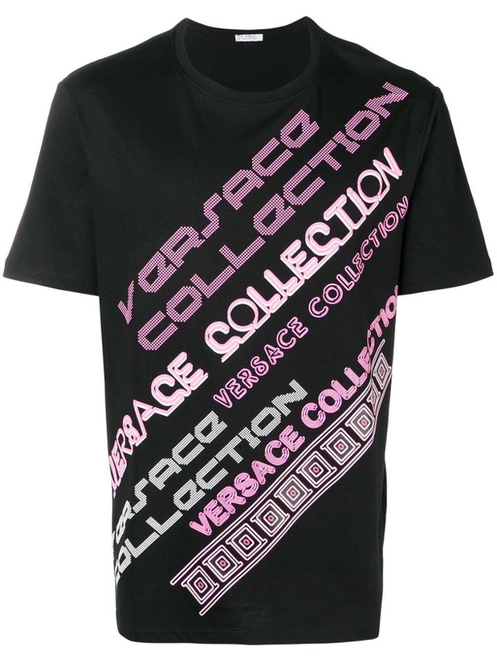 Versace Collection Multi Font Logo Tee - Black