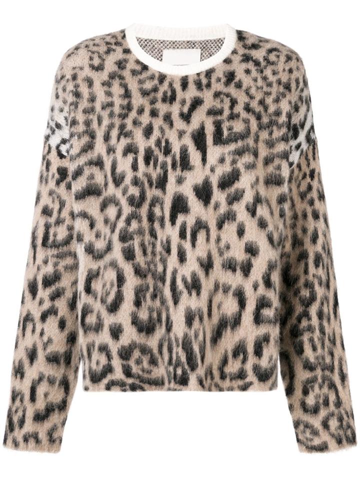Laneus Leopard Intarsia Jumper - Nude & Neutrals