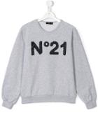 No21 Kids Logo Print Sweatshirt, Boy's, Size: 14 Yrs, Grey